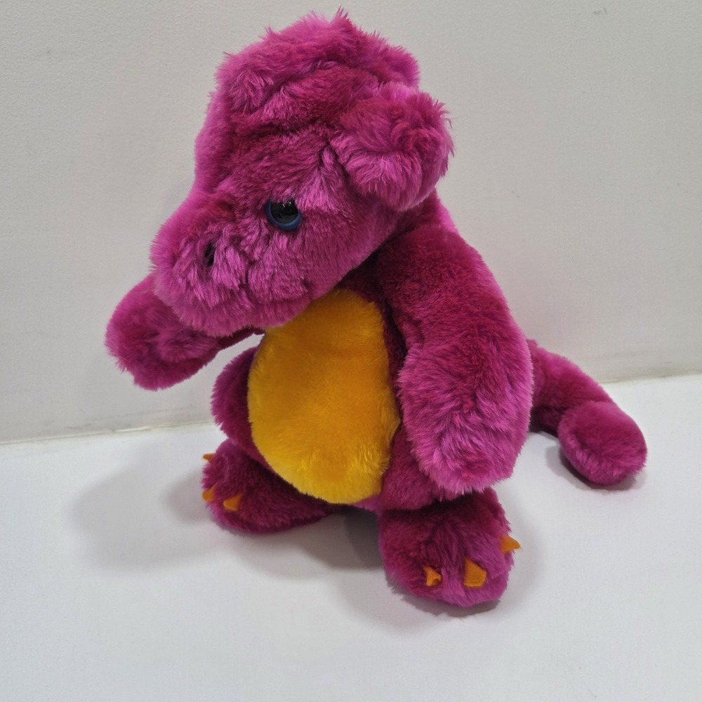 Vintage Spencer's Gifts Plush Dragon Magenta Cute